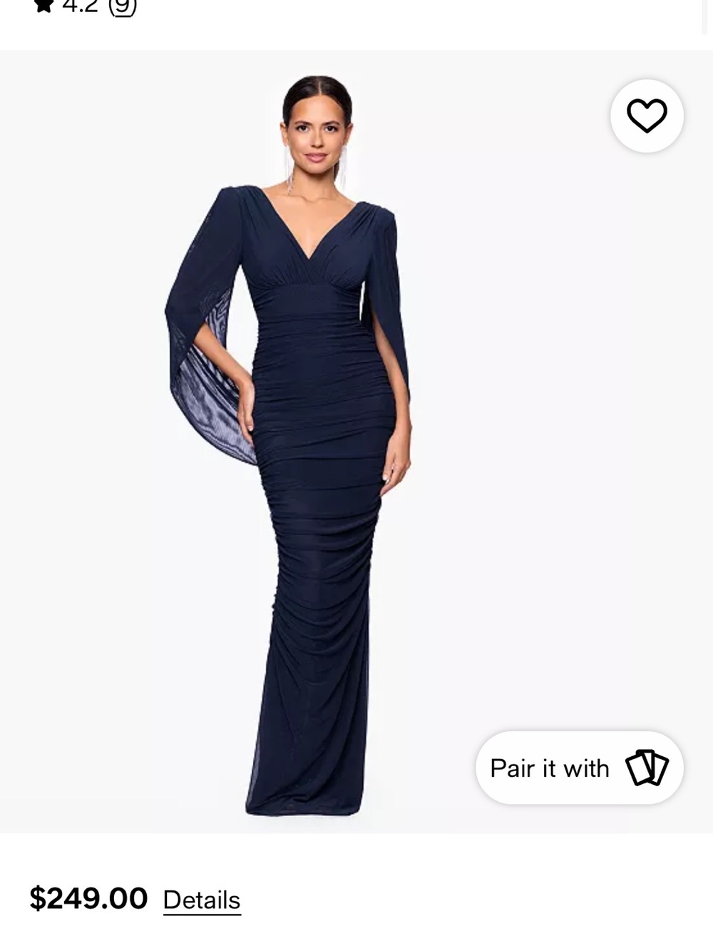 NWOT Charcoal Metallic Long-Sleeve Draped Cocktail Dress xxs-med - Picture 8 of 9